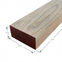 4X8 20' 1 and Better Douglas Fir Surfaced on Four Sides Free of Heart Center