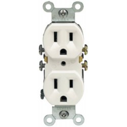 15A125V White Residential Grade Grounding Duplex Receptacle