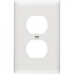 White 1 Gang 1 Duplex Outlet Opening Nylon Wall Plate