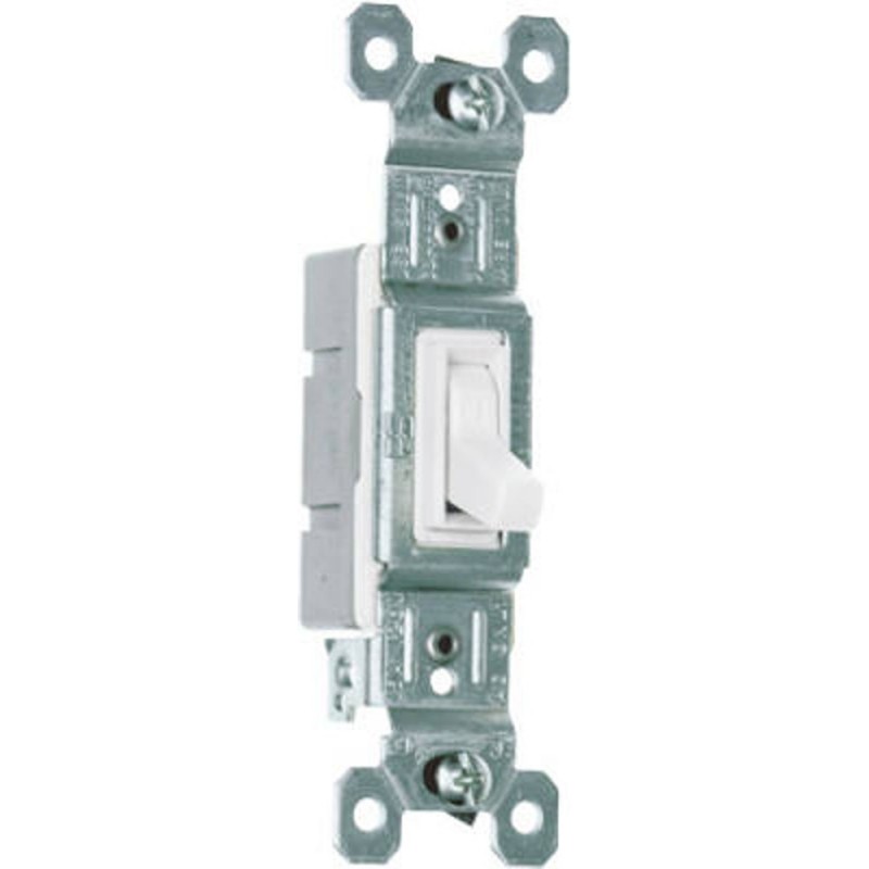 15 Amp Single-Pole Toggle Light Switch, White