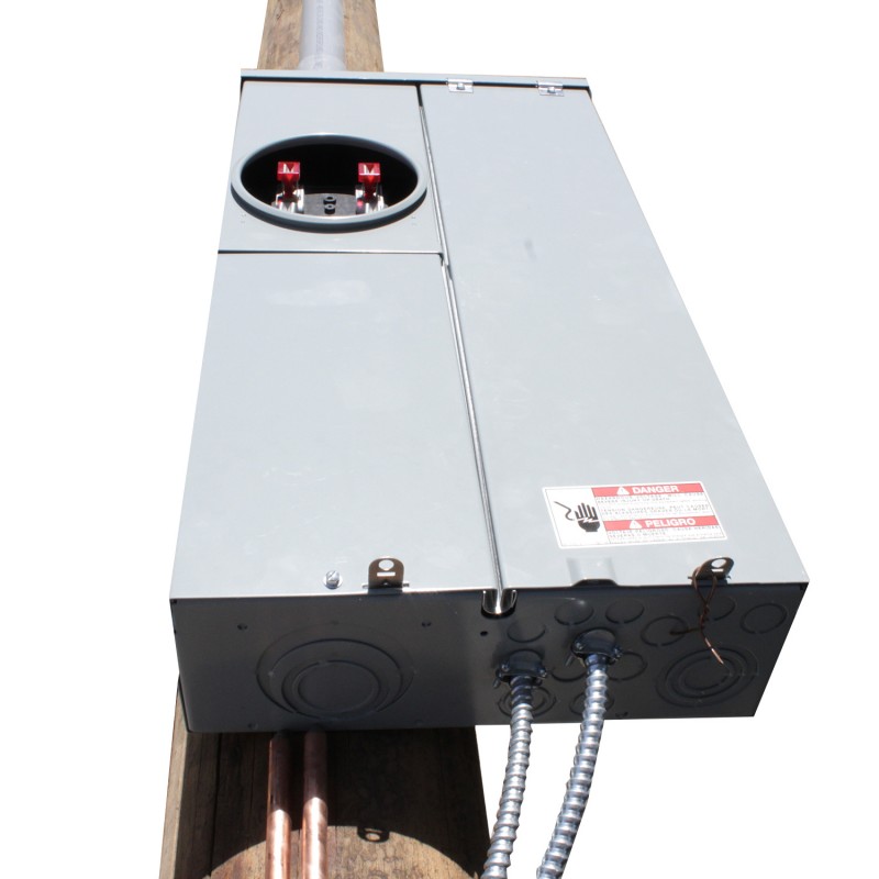 25ft Power Pole with 200Amp Cutler Hammer Meter Base & Load Center