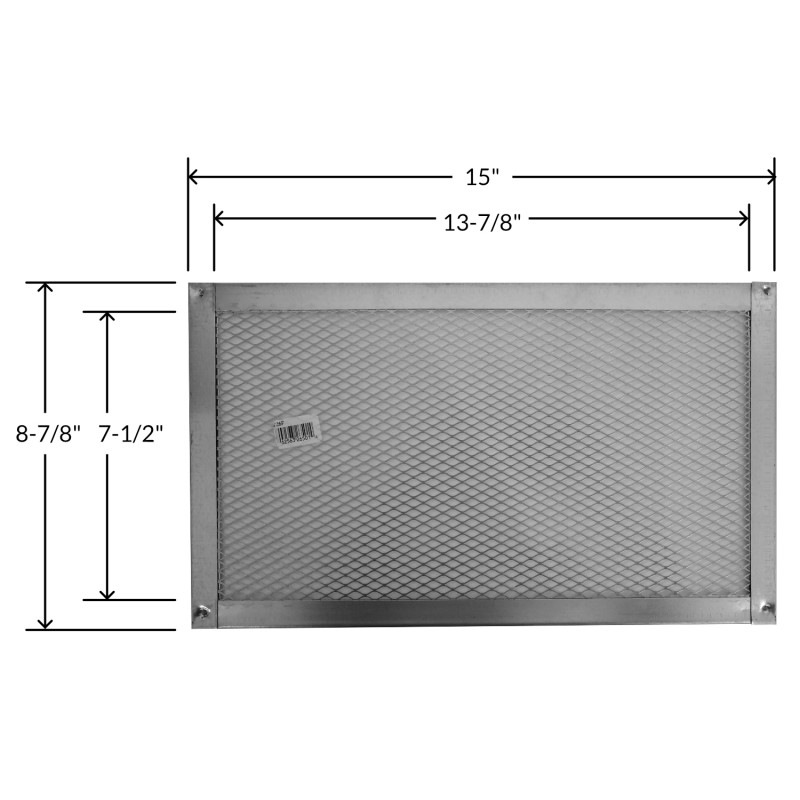 14x8 in Galvanized Foundation or Soffit Vent Flat V26F Close Lumber