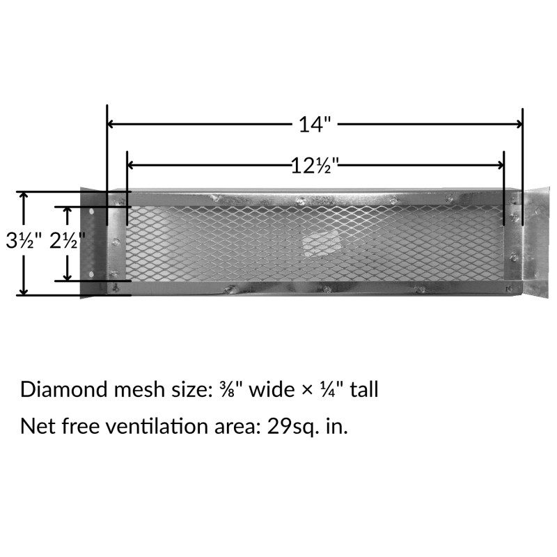 14x31/2 in Galvanized Steel Rafter Vent V244 Close Lumber Corning Lumber