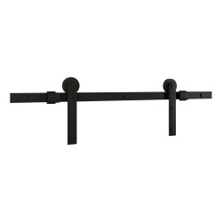 Interior Sliding Barn Door Hardware Kit 2-Pc. Track Matte Black