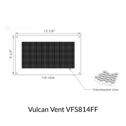 Vulcan Vent 14x8 in Fire Resistant Galvanized Foundation Flange Face Vent - VFS814FF