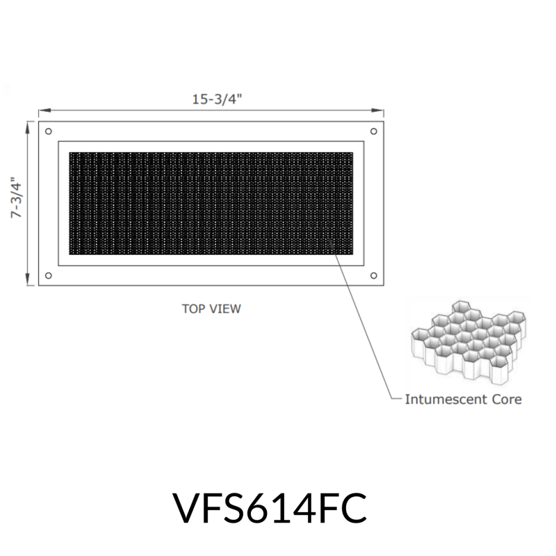 Vulcan Vent 14x6 in Fire Resistant Galvanized Foundation Soffit Fiber