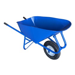 Wellmade HD6 6 cubic foot Flat-Free (No Flat) Blue Contractor Wheelbarrow Heavy Duty